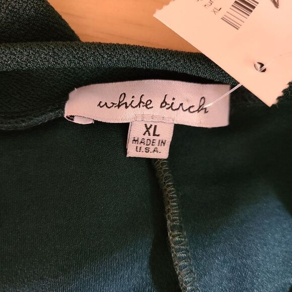 NWT White Birch Size X-Large Green Crepe Ruffle Sleeve Dress Boutique Exclusive - Picture 7 of 8